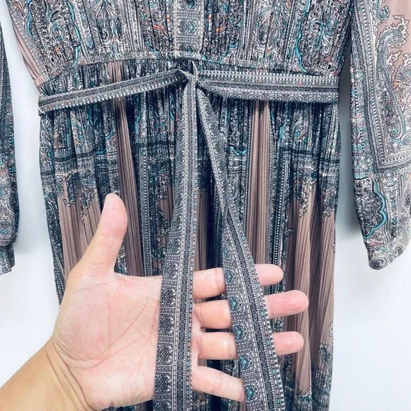 Vintage Lady Carol of New York Dress Size L Women’s Pleated Brown